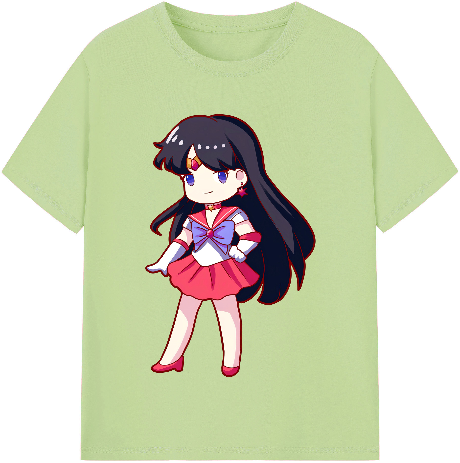 （画像用） 美少女戦士セーラームーン 火野レイ ひの レイ Sailor Moon Hino Rei （セーラーマーズ,Sailor Mars） 綿100％半袖Tシャツ（フロントプリント）
